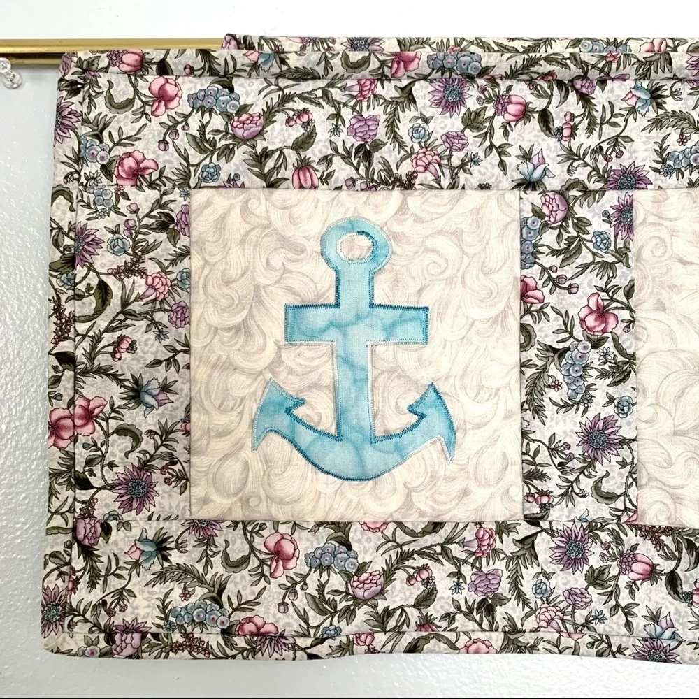 Vintage Handmade Faith Hope Love Quilted Tapestry
